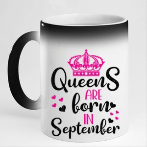 September Bday Gift Queens Are Born In September Gift 11oz Black Color Changing Mug