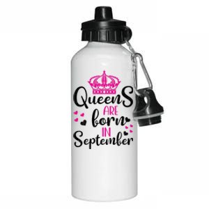 September Bday Gift Queens Are Born In September Gift Aluminum Water Bottle