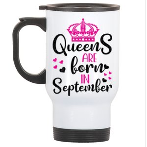 September Bday Gift Queens Are Born In September Gift Stainless Steel Travel Mug