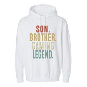 Son Brother Gaming Legend Cool Gift Garment-Dyed Fleece Hoodie