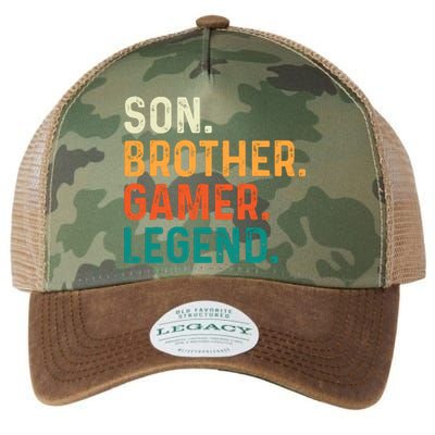 Son Brother Gamer Legend Funny Gaming Legacy Tie Dye Trucker Hat