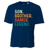 Son Brother Gamer Legend Funny Gaming Cooling Performance Crew T-Shirt