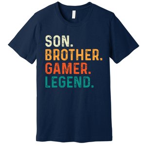 Son Brother Gamer Legend Funny Gaming Premium T-Shirt