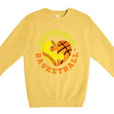 Softball Basketball Gift Premium Crewneck Sweatshirt