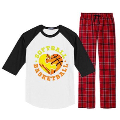 Softball Basketball Gift Raglan Sleeve Pajama Set