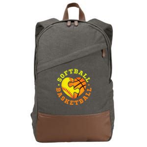 Softball Basketball Gift Cotton Canvas Backpack