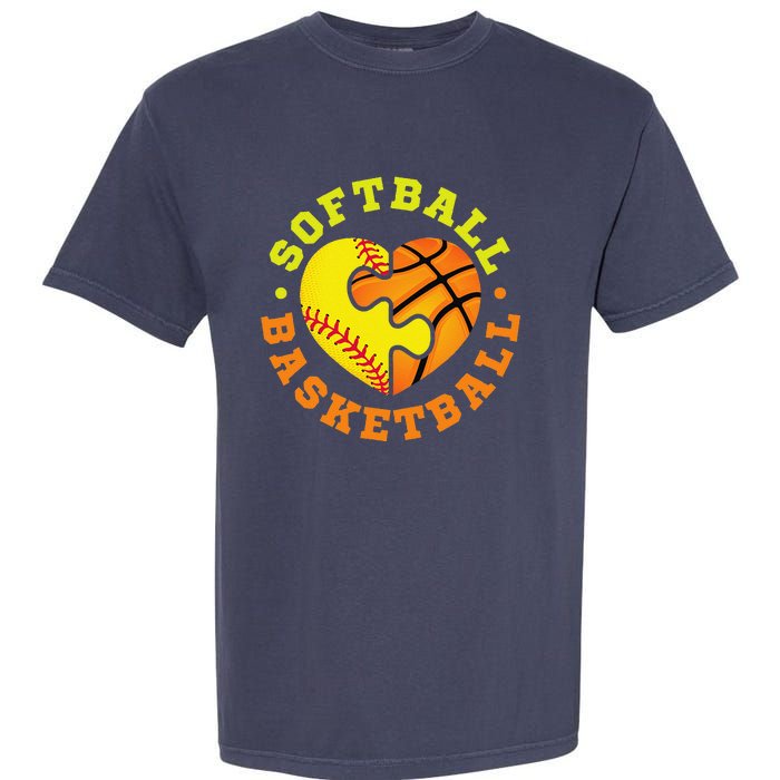 Softball Basketball Gift Garment-Dyed Heavyweight T-Shirt