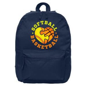 Softball Basketball Gift 16 in Basic Backpack