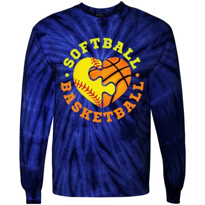 Softball Basketball Gift Tie-Dye Long Sleeve Shirt