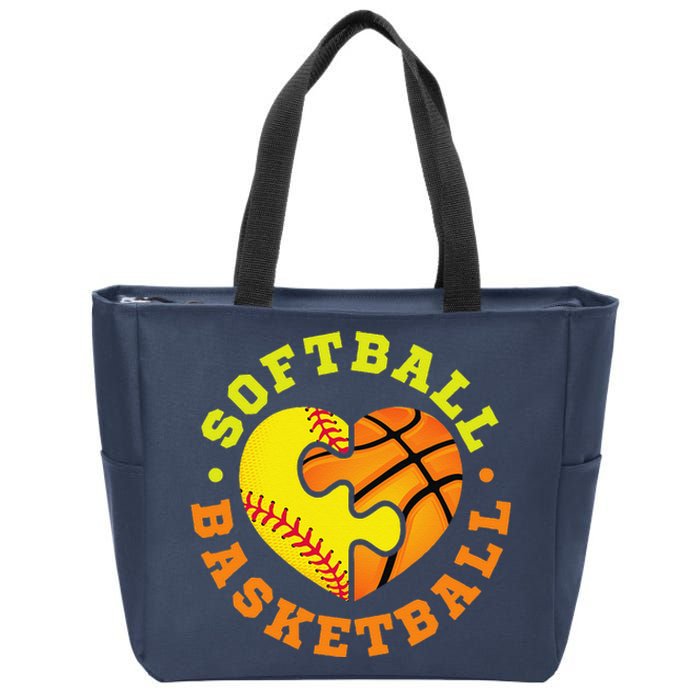 Softball Basketball Gift Zip Tote Bag