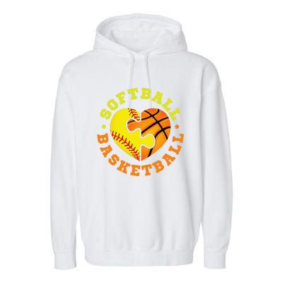 Softball Basketball Gift Garment-Dyed Fleece Hoodie