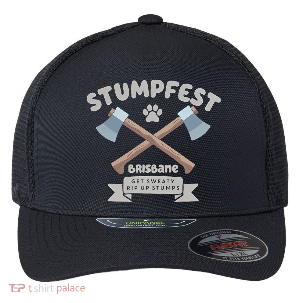 Stumpfest Brisbane Get Sweaty Rip Up Stumps Dad Mode Flexfit Unipanel Trucker Cap