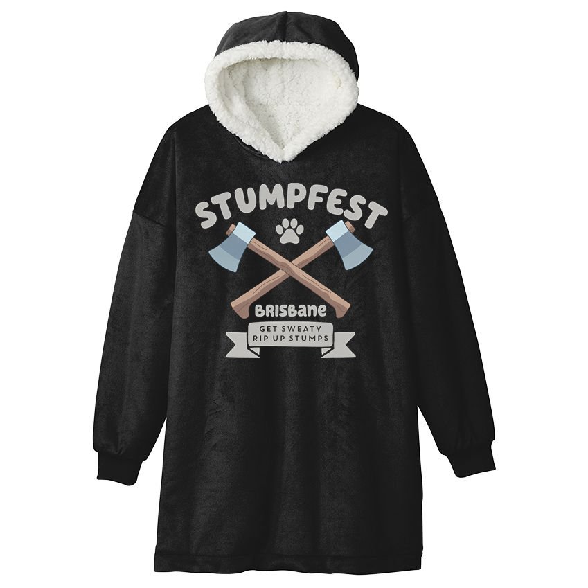Stumpfest Brisbane Get Sweaty Rip Up Stumps Dad Mode Hooded Wearable Blanket