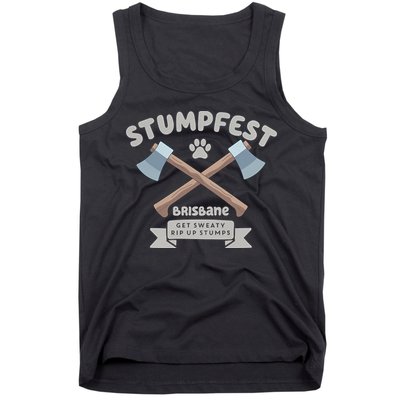 Stumpfest Brisbane Get Sweaty Rip Up Stumps Dad Mode Tank Top