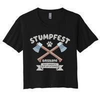 Stumpfest Brisbane Get Sweaty Rip Up Stumps Dad Mode Women's Crop Top Tee