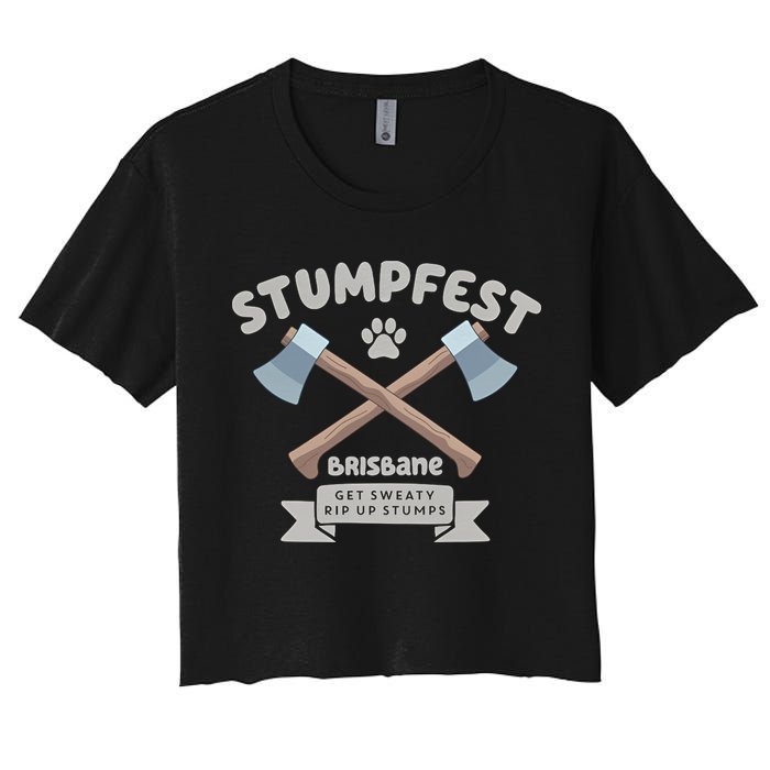 Stumpfest Brisbane Get Sweaty Rip Up Stumps Dad Mode Women's Crop Top Tee