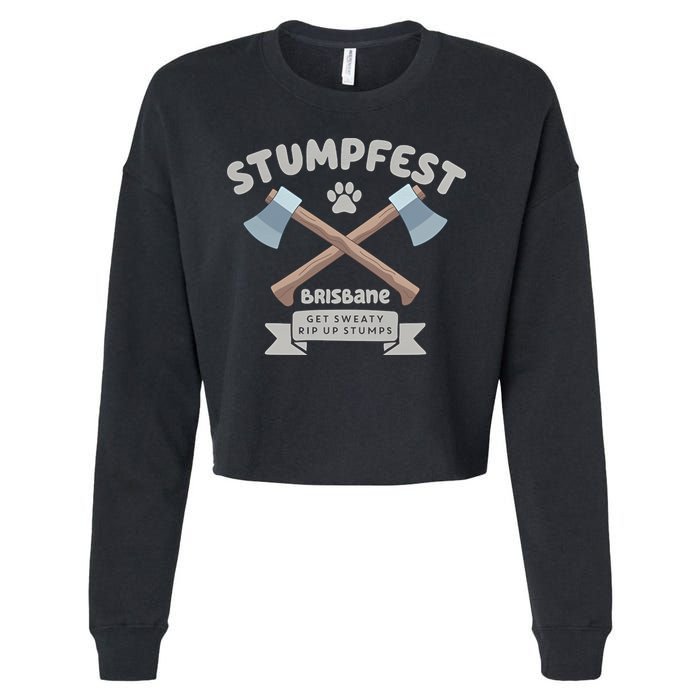 Stumpfest Brisbane Get Sweaty Rip Up Stumps Dad Mode Cropped Pullover Crew