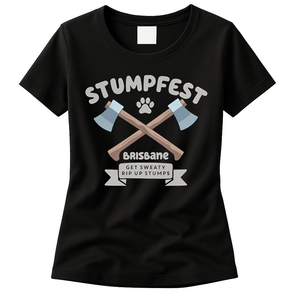 Stumpfest Brisbane Get Sweaty Rip Up Stumps Dad Mode Womens T-Shirt