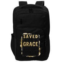 Saved By Grace Powered By Faith Christian Religious Jesus Impact Tech Backpack
