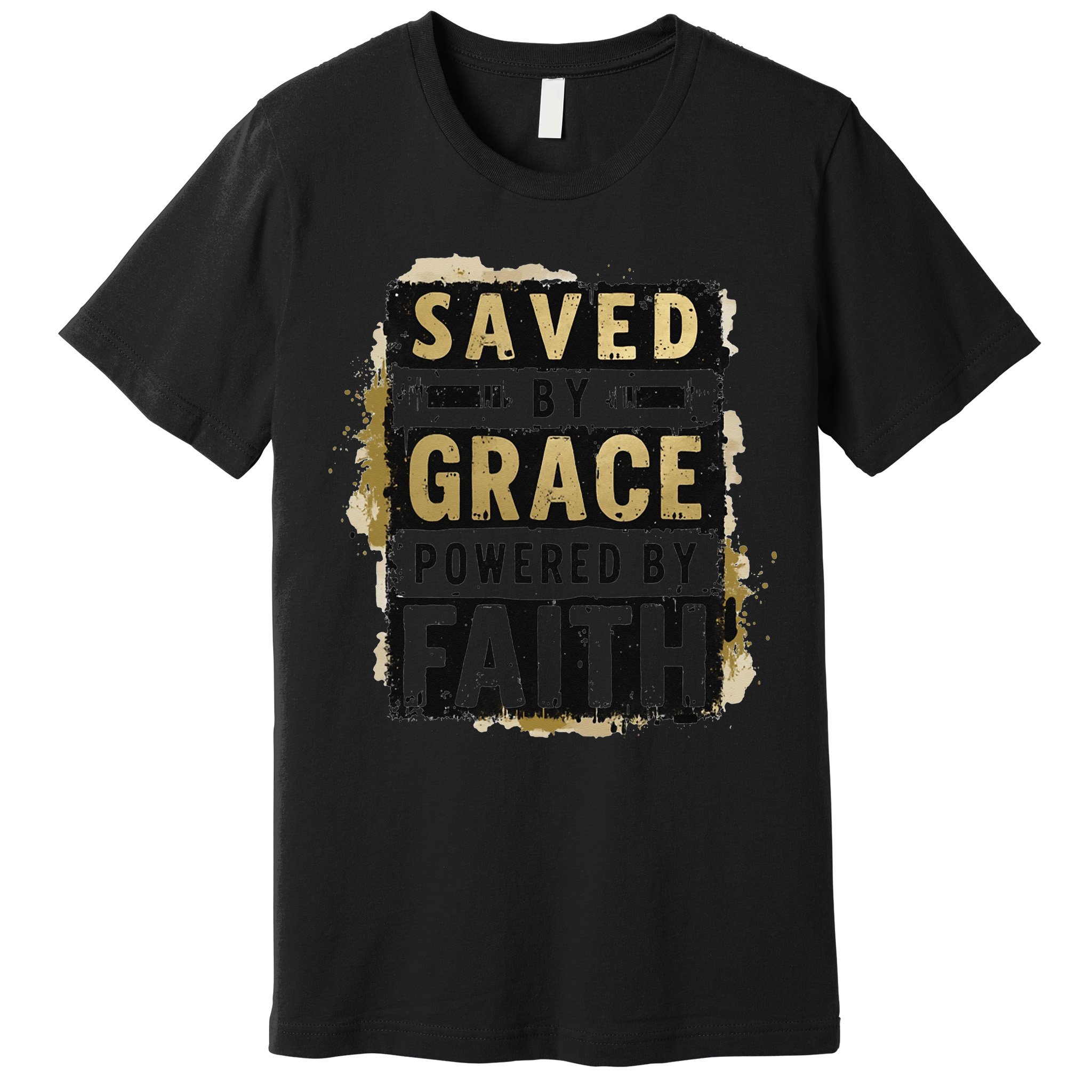 Saved By Grace Powered By Faith Christian Religious Jesus Premium T-Shirt