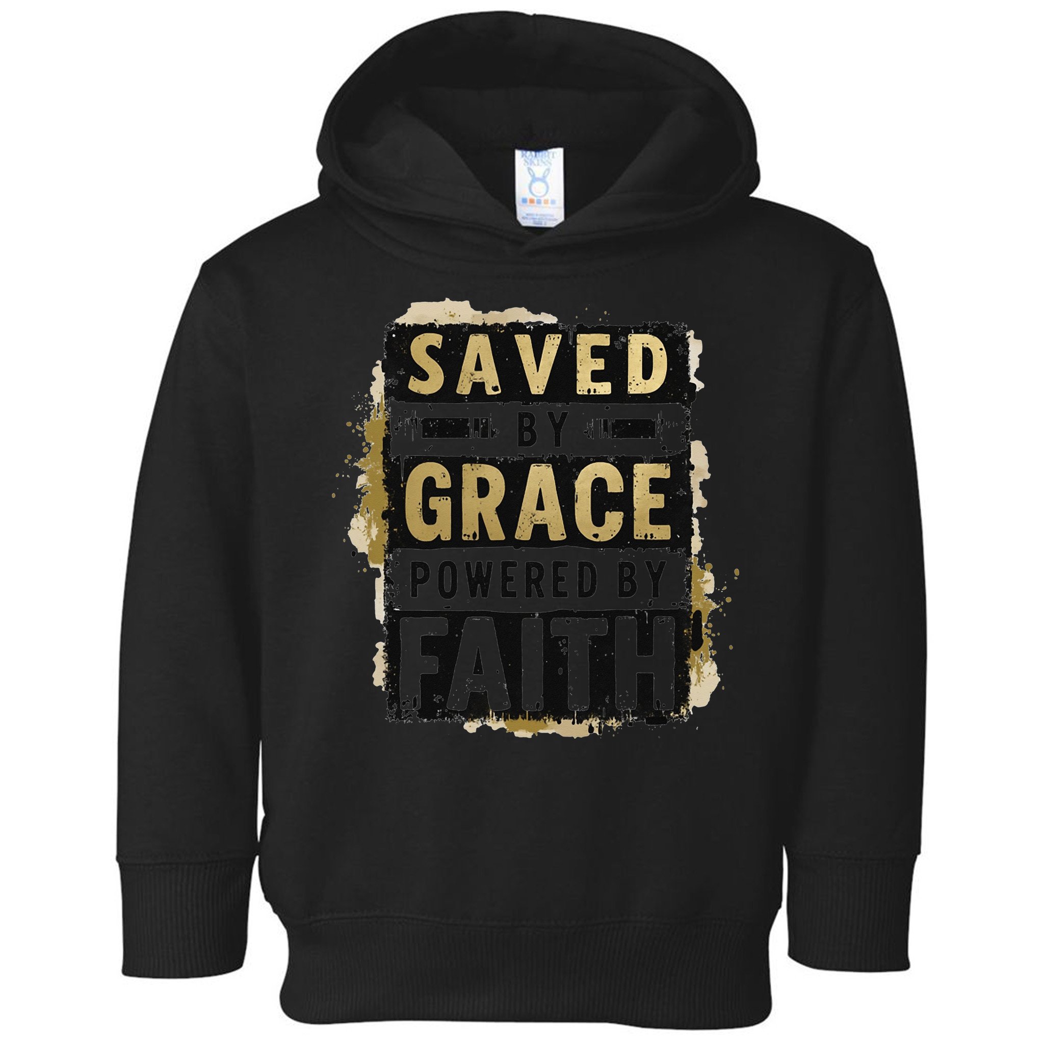 Saved By Grace Powered By Faith Christian Religious Jesus Toddler Hoodie