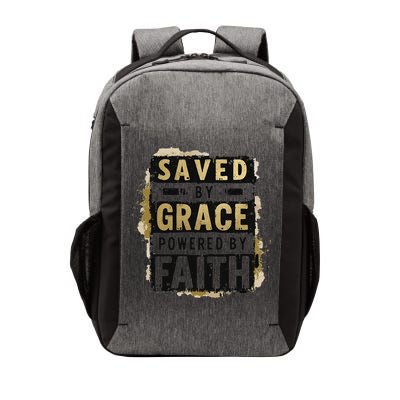 Saved By Grace Powered By Faith Christian Religious Jesus Vector Backpack