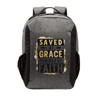 Saved By Grace Powered By Faith Christian Religious Jesus Vector Backpack