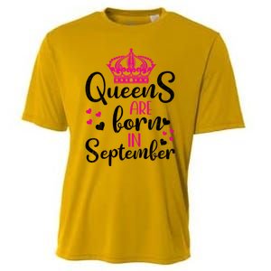 September Bday Great Gift Queens Are Born In September Gift Cooling Performance Crew T-Shirt