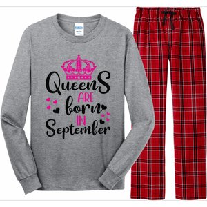 September Bday Great Gift Queens Are Born In September Gift Long Sleeve Pajama Set