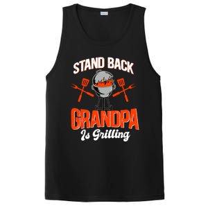 Stand Back Grandpa Is Grilling Bbq Barbecue Grandpa Gift PosiCharge Competitor Tank