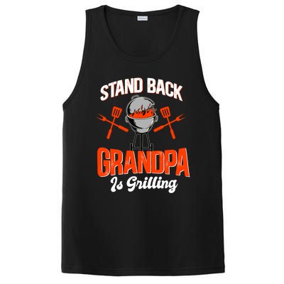 Stand Back Grandpa Is Grilling Bbq Barbecue Grandpa Gift PosiCharge Competitor Tank