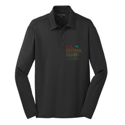 Son Brother Gaming Legend For Gamer Gift Silk Touch Performance Long Sleeve Polo