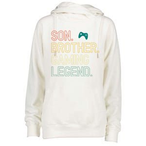 Son Brother Gaming Legend For Gamer Gift Womens Funnel Neck Pullover Hood