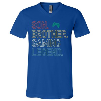 Son Brother Gaming Legend For Gamer Gift V-Neck T-Shirt