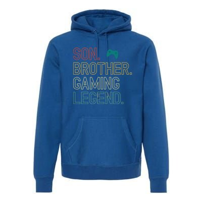 Son Brother Gaming Legend For Gamer Gift Premium Hoodie