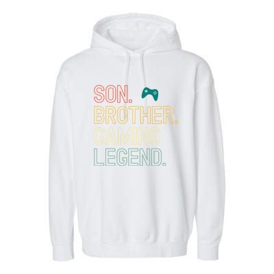 Son Brother Gaming Legend For Gamer Gift Garment-Dyed Fleece Hoodie