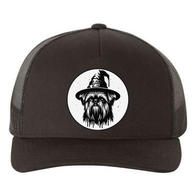 Spooky Brussels Griffon Dog Halloween Witch Hat Vintage Yupoong Adult 5-Panel Trucker Hat