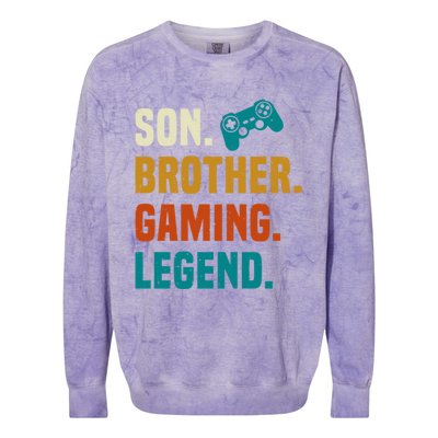 Son Brother Gaming Legend Next Level Gear And Accessories Gift Colorblast Crewneck Sweatshirt