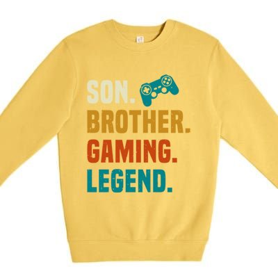 Son Brother Gaming Legend Next Level Gear And Accessories Gift Premium Crewneck Sweatshirt