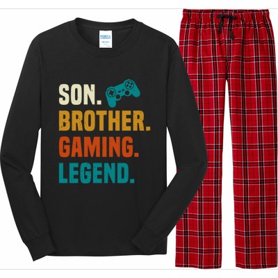 Son Brother Gaming Legend Next Level Gear And Accessories Gift Long Sleeve Pajama Set