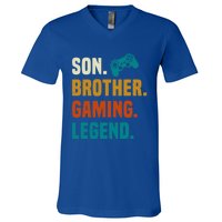 Son Brother Gaming Legend Next Level Gear And Accessories Gift V-Neck T-Shirt