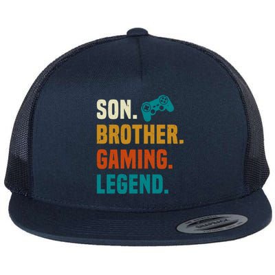 Son Brother Gaming Legend Next Level Gear And Accessories Gift Flat Bill Trucker Hat