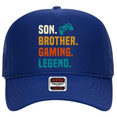 Son Brother Gaming Legend Next Level Gear And Accessories Gift High Crown Mesh Back Trucker Hat