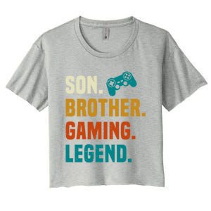 Son Brother Gaming Legend Next Level Gear And Accessories Gift Women's Crop Top Tee