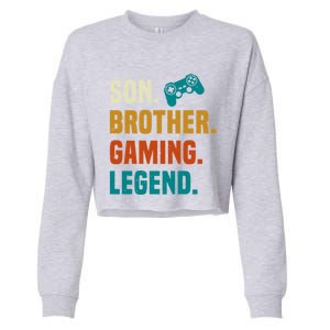 Son Brother Gaming Legend Next Level Gear And Accessories Gift Cropped Pullover Crew