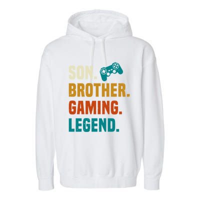 Son Brother Gaming Legend Next Level Gear And Accessories Gift Garment-Dyed Fleece Hoodie