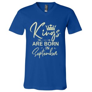 September Birthday Graphic Born In September Gift V-Neck T-Shirt