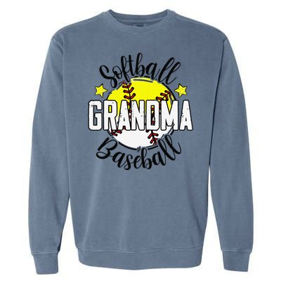 Softball Baseball Grandma Gift For Women Garment-Dyed Sweatshirt