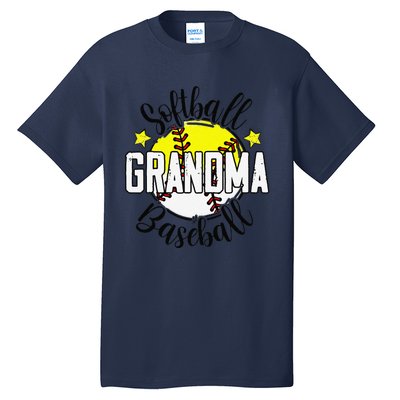 Softball Baseball Grandma Gift For Women Tall T-Shirt