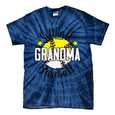 Softball Baseball Grandma Gift For Women Tie-Dye T-Shirt